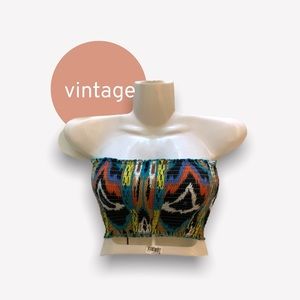 Vintage shirred Cotton top | crop top